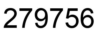 Number 279756 black image