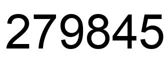 Number 279845 black image