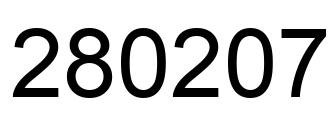 Number 280207 black image