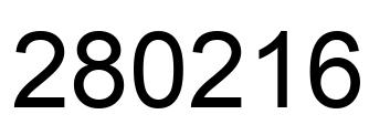 Number 280216 black image
