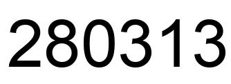 Number 280313 black image
