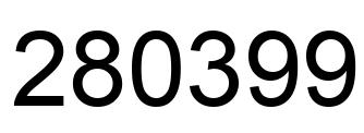 Number 280399 black image
