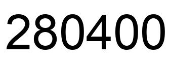 Number 280400 black image