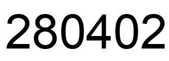 Number 280402 black image
