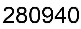 Number 280940 black image