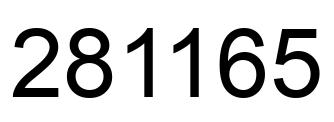 Number 281165 black image