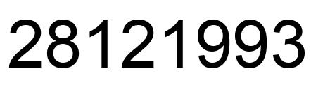 Number 28121993 black image