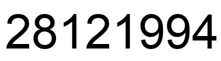 Number 28121994 black image