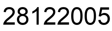 Number 28122005 black image