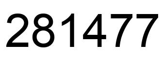Número 281477 imagen negro