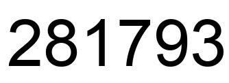 Number 281793 black image