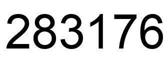 Number 283176 black image