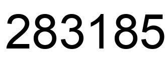 Number 283185 black image