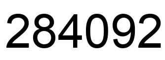 Number 284092 black image