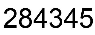 Number 284345 black image