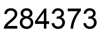 Number 284373 black image