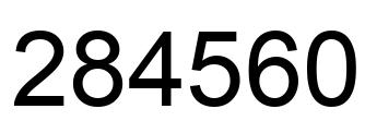 Number 284560 black image