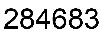 Number 284683 black image