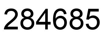 Number 284685 black image