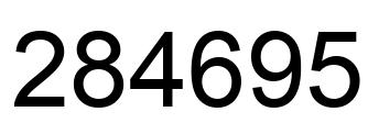 Número 284695 imagen negro