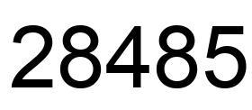 Number 28485 black image