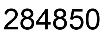 Number 284850 black image