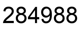 Number 284988 black image