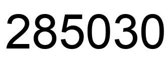 Number 285030 black image