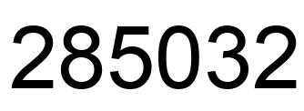 Number 285032 black image
