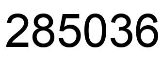 Number 285036 black image