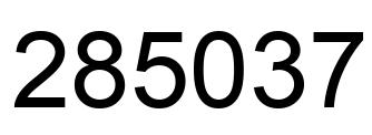 Number 285037 black image