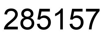Number 285157 black image