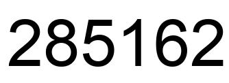 Number 285162 black image