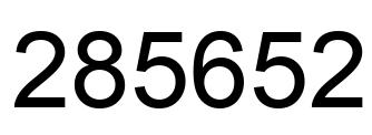 Number 285652 black image