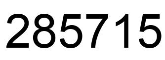 Number 285715 black image