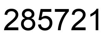 Number 285721 black image