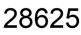 Number 28625 black image