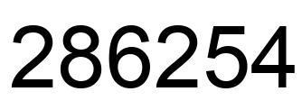 Number 286254 black image