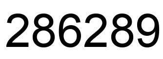 Number 286289 black image