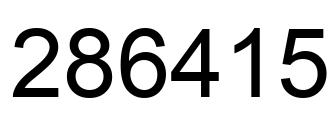 Number 286415 black image