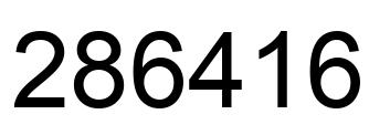Number 286416 black image