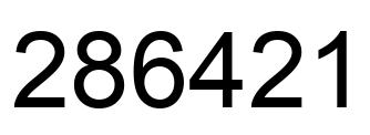 Number 286421 black image