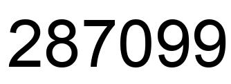 Number 287099 black image