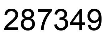 Number 287349 black image