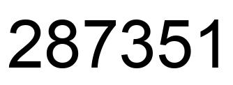 Número 287351 imagen negro