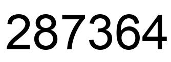 Número 287364 imagen negro