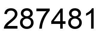 Number 287481 black image