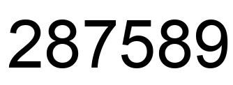 Number 287589 black image
