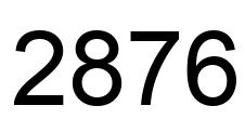 Number 2876 black image