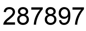 Number 287897 black image